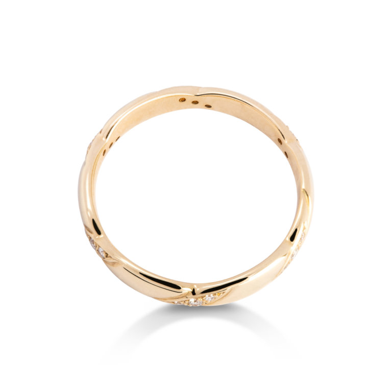 Image of a Twist Diamond Set Wedding Band in yellow gold