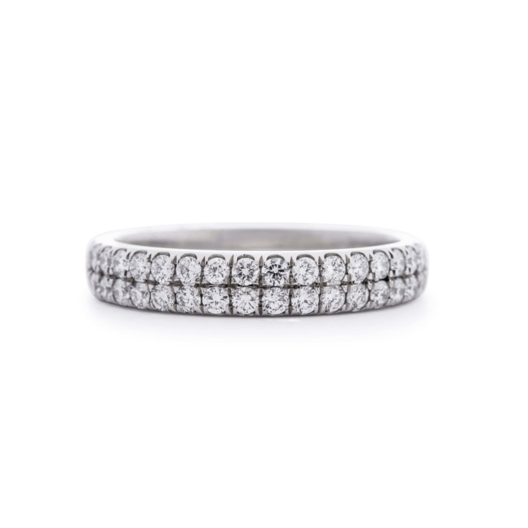 True Half 0.55ct Diamond Double Row Wedding Band