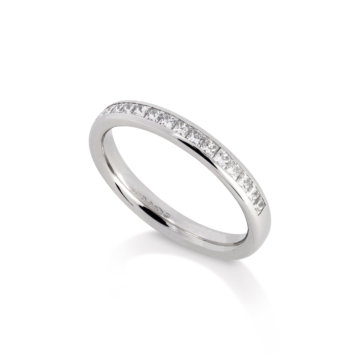 Image of a Princess Cut Diamond 0.38ct Channel Set Wedding Band in platinum