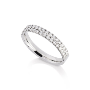 Image of a Brilliant Cut Diamond 0.57ct Two Row Wedding Band in platinum
