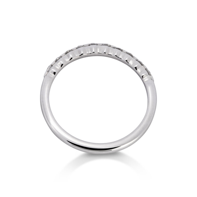 Image of a Brilliant Cut Diamond 0.15ct Horizon Bar Wedding Band in platinum