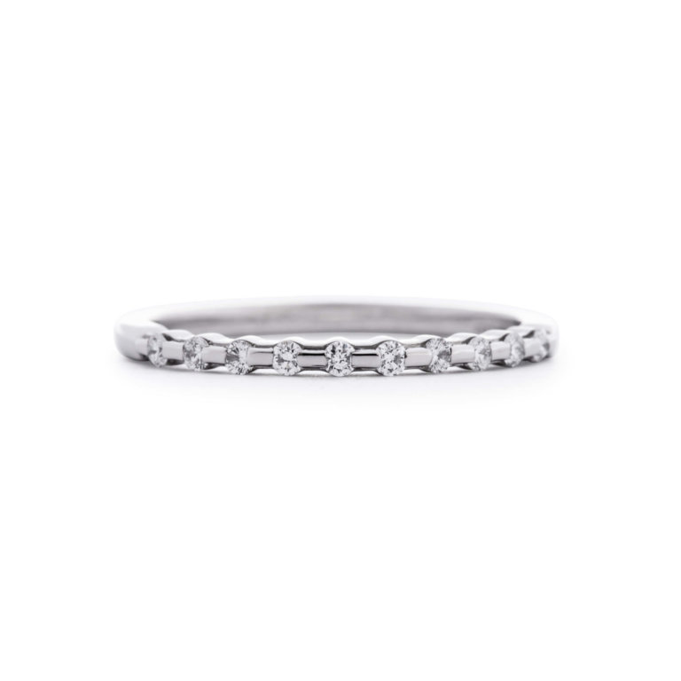 Brilliant Cut Diamond 0.15ct Horizon Bar Wedding Band - Image 3