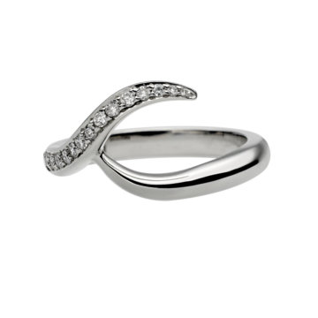 Image of a wave design diamond and platinum ring