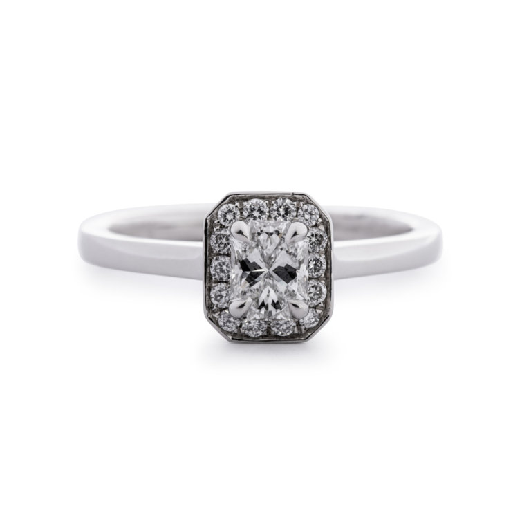 Phoenix Cut Diamond 0.41ct Halo Ring