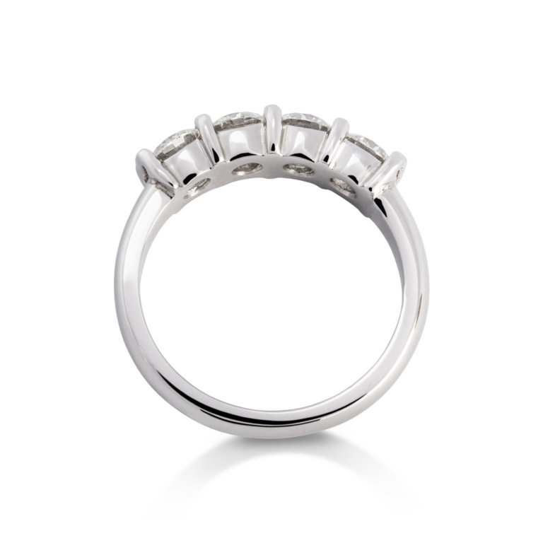 Image of a Brilliant Cut 1.33ct Diamond Bar-Set Four Stone Ring in platinum