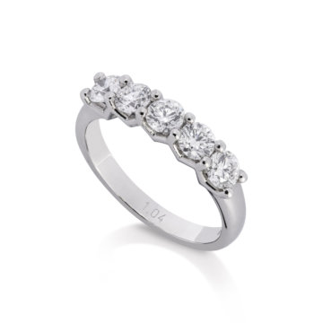 Image of a Brilliant Cut 1.04ct Diamond Five Stone Ring in platinum