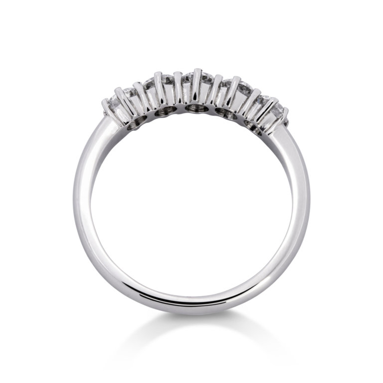 Image of a Brilliant Cut 0.79ct Diamond Claw Set Five Stone Ring in platinum