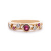 Image of a Ruby and Diamond Scatter Ring in yellow gold