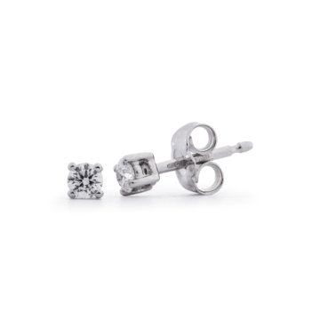 Image of a pair of Round Brilliant Cut 0.20ct Diamond Earrings in white gold