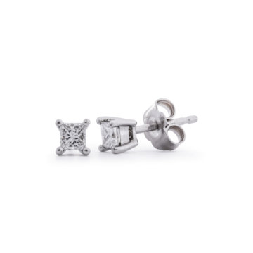 Image of a pair of Princess Cut 0.40ct Diamond Earrings in white gold