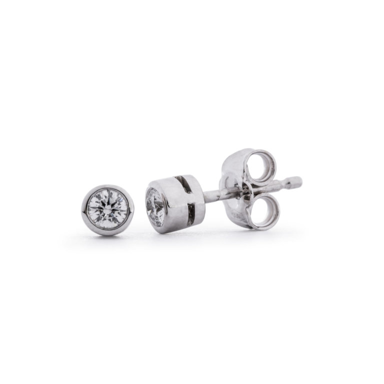 Image of a pair of Round Brilliant Cut 0.20ct Diamond Earrings in white gold