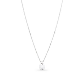 Image of a Brilliant Cut Diamond 0.26ct Tear Drop Pendant in white gold