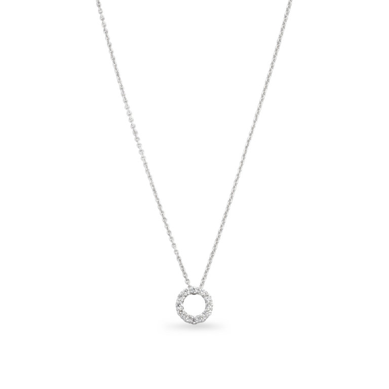 Image of a Brilliant Cut Diamond 0.26ct Extra Small Circle Pendant in white gold