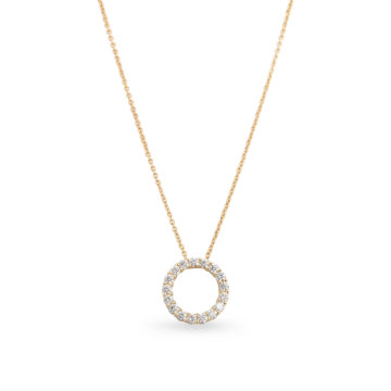 Image of a Brilliant Cut Diamond 0.76ct Medium Circle Pendant in yellow gold