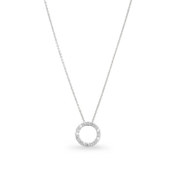 Image of a Brilliant Cut Diamond 0.50ct Small Circle Pendant in white gold