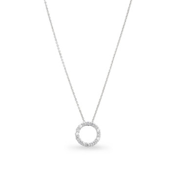 Image of a Brilliant Cut Diamond 0.50ct Small Circle Pendant in white gold