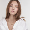 Image of a lady wearing a Shaun Leane Yellow Gold Vermeil Hook Necklace