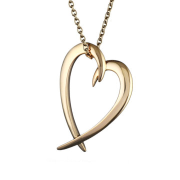 Image of a Shaun Leane Yellow Gold Vermeil Hook Heart Pendant