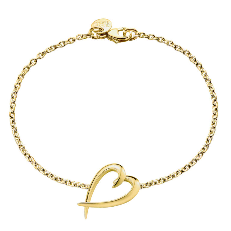 Image of a Shaun Leane Yellow Gold Vermeil Hook Heart Bracelet