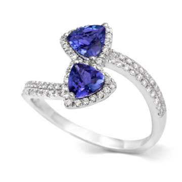 Image of a double tanzanite and diamond ring