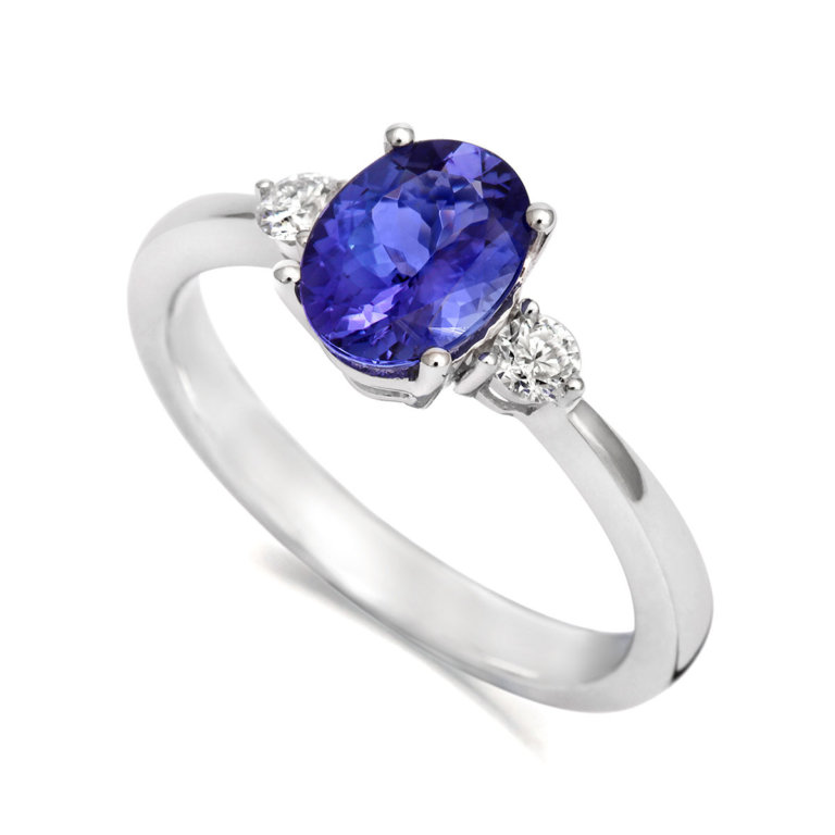 Image of a tanzanite and diamond ring