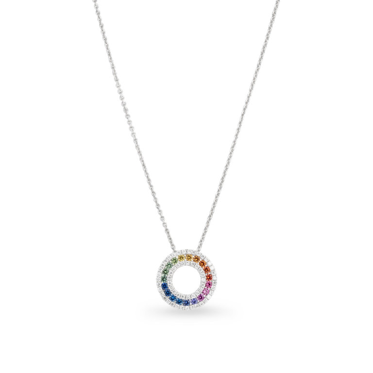 Image of a rainbow Circle pendant