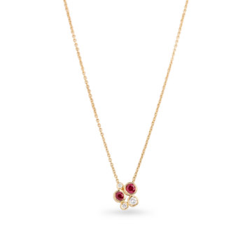 Image of a ruby and diamond pendant