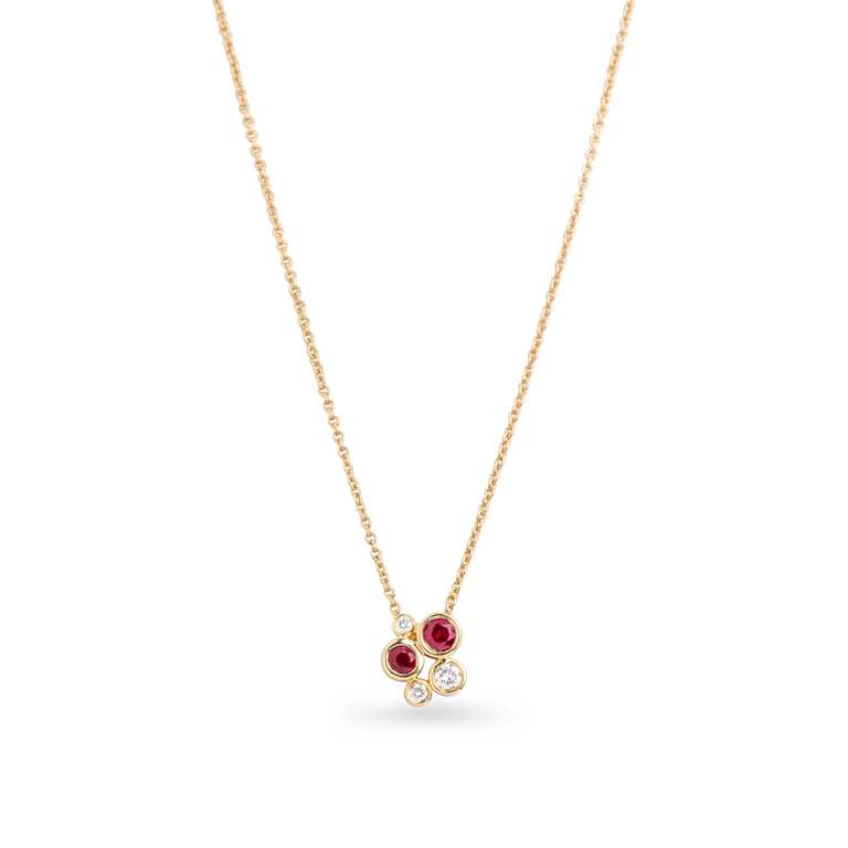 Image of a ruby and diamond pendant