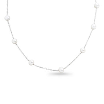 Image of a cultured Freshwater Pearl and white Gold Necklace