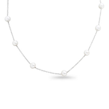 Image of a cultured Freshwater Pearl and white Gold Necklace