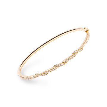 Diamond Set Twist Bangle