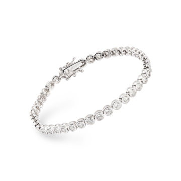 Diamond 3.55ct Rub-Over Line Bracelet