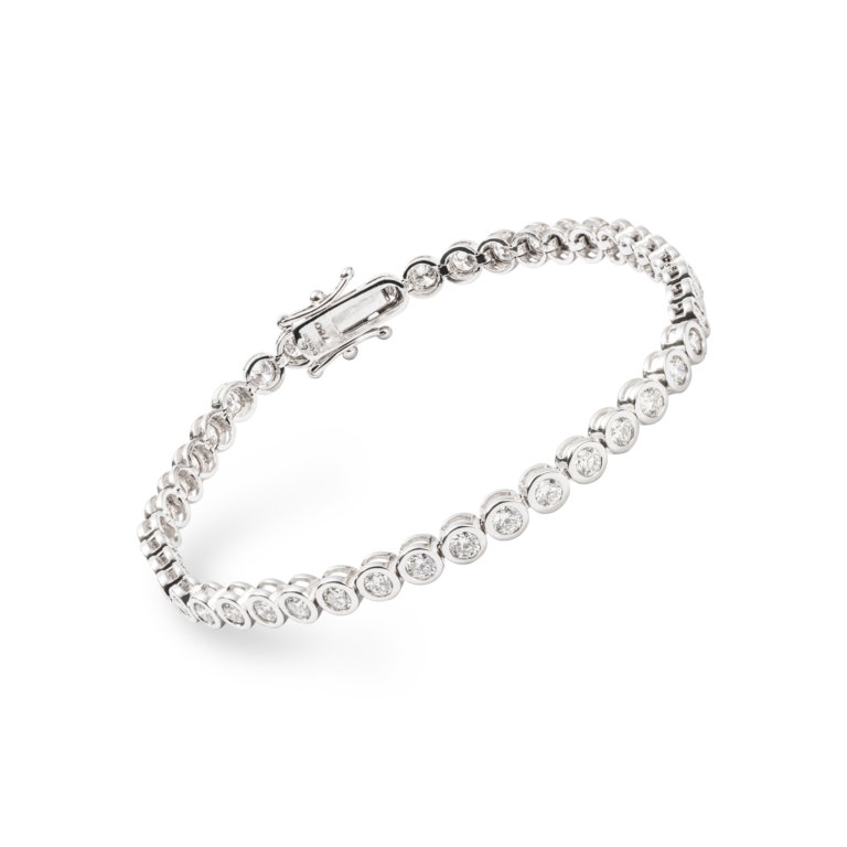 Diamond 3.55ct Rub-Over Line Bracelet