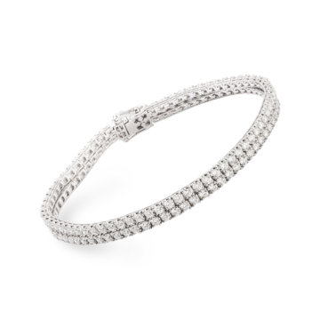 Diamond 4.44ct Two Row Line Bracelet