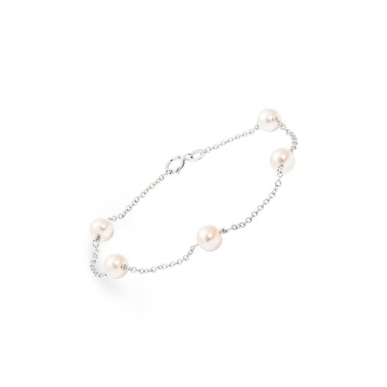 Image of a Cultured Freshwater Pearl and White Gold Bracelet