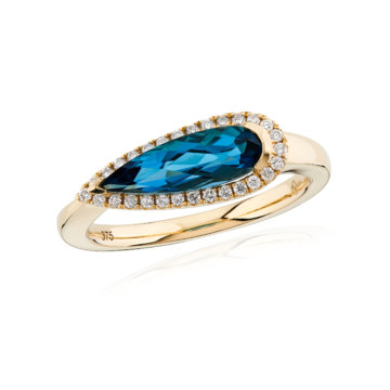 London Blue Topaz and Diamond Ring