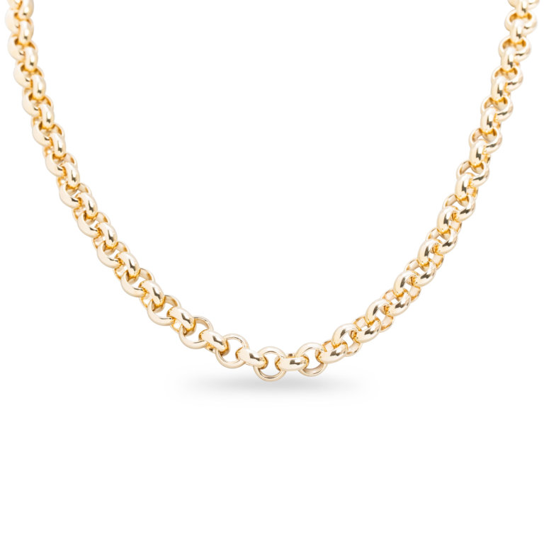 Heavy Round Belcher Link Gold Necklace