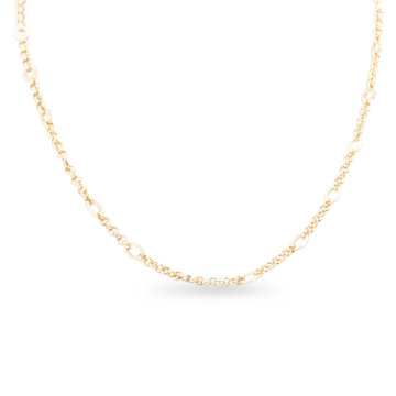 Figaro Link Yellow Gold Necklace