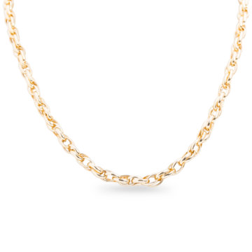 Heavy Twisted Rope Link Yellow Gold Necklace