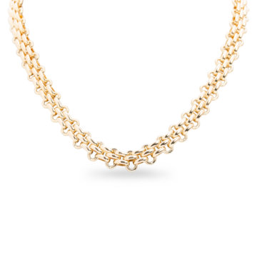 Heavy Gate Link Yellow Gold Necklace