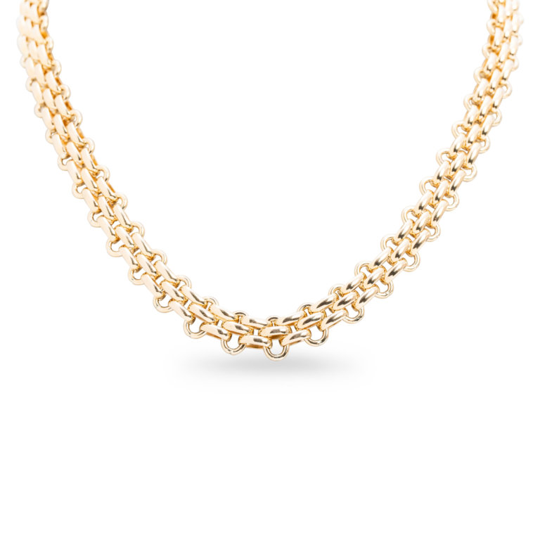 Heavy Gate Link Yellow Gold Necklace