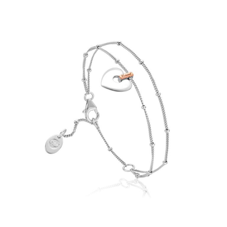 Clogau Silver Cariad Double Chain Bracelet