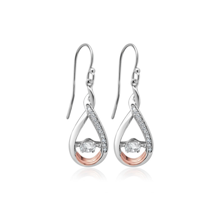 Clogau Silver Eternity Dancing White Topaz Earrings