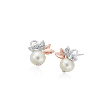 Clogau Silver Lily of the Valley Pearl Stud Earrings