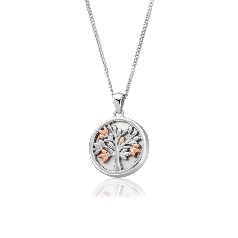 Clogau Silver Tree of Life White Mother of Pearl Pendant