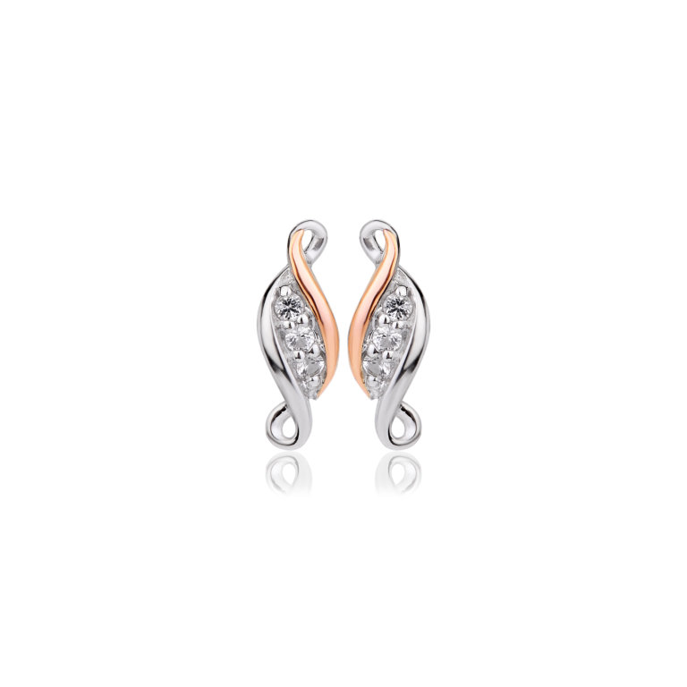 Clogau Silver Past Present Future Stud Earrings