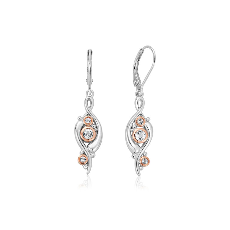 Clogau Silver Pistyll Rhaeadr White Topaz Drop Earrings
