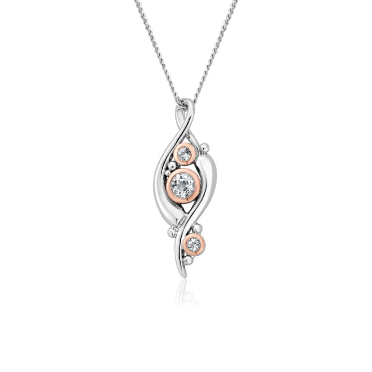 Clogau Silver Pistyll Rhaeadr White Topaz Pendant