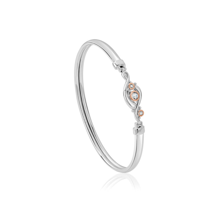 Clogau Silver Pistyll Rhaeadr White Topaz Bangle