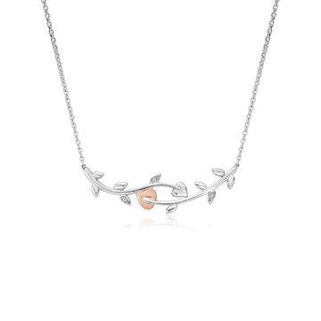 Clogau Silver Vine of Life White Topaz Necklace